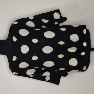 Leshop black white polkadot crop boatneck sweater Sz M/L